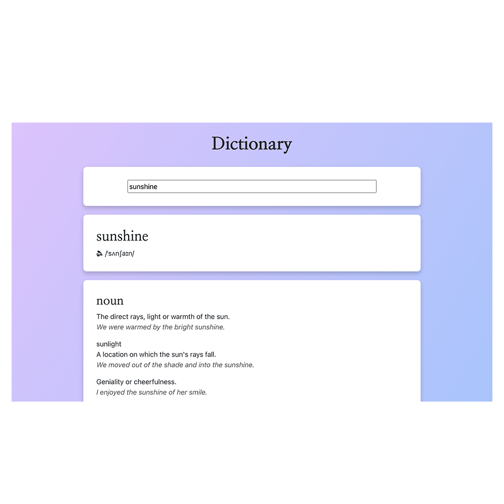 React dictionary app