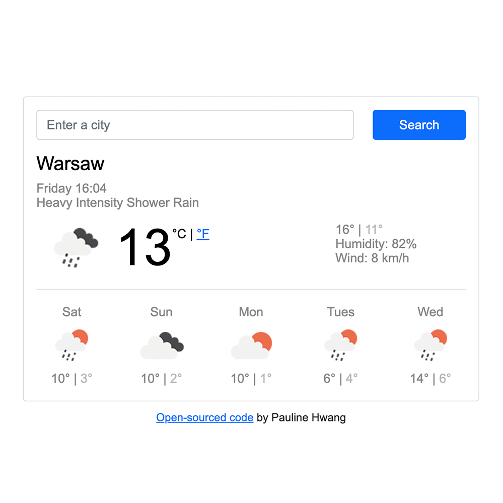 React weather app